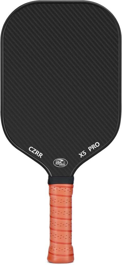 Pickleball Paddle, USA Pickleball Approved, 3K Raw Carbon Fiber Surface (CFS) High Grit  Spin, with 16MM Polypropylene Honeycomb Core, Ideal for Novice and Professional Players